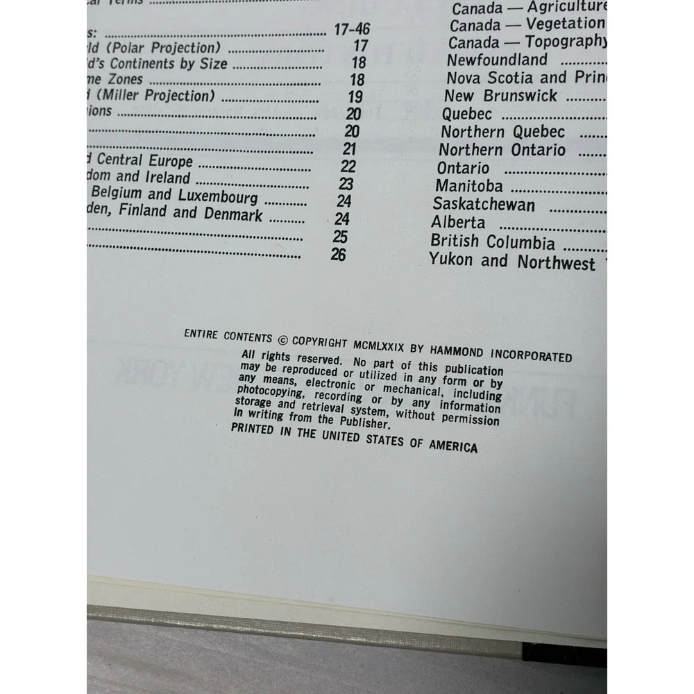 1979 Funk & Wagnalls New Encyclopedia World Atlas By Hammond Inc
